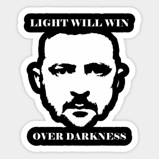 Zelensky - Light will win over darkness portrait Sticker